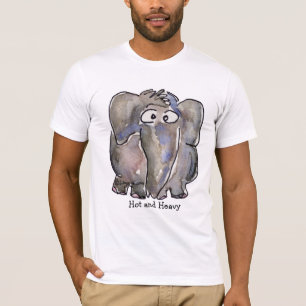 熱く、重い漫画象のTシャツ Tシャツ