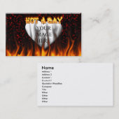 熱く、陽気な火および炎の赤の大理石 名刺 (正面/裏面)