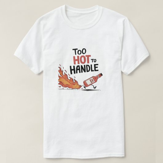 熱すぎてソースを取り扱えない Tシャツ (デザイン正面)