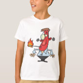 熱で真っ赤な顔の男の子 サーモメーター Tシャツ (正面)