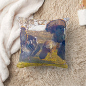 熱の中の雄の七面鳥と女性。写真 クッション (ブランケット)