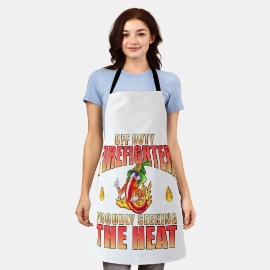 熱を求めて意気揚々と非番の消防士 エプロン (着用した状態)