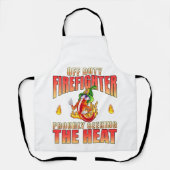 熱を求めて意気揚々と非番の消防士 エプロン (正面)