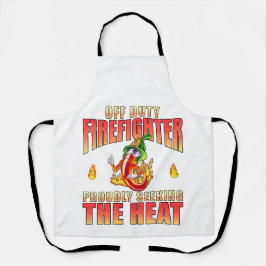 熱を求めて意気揚々と非番の消防士 エプロン