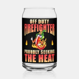 熱を求めて意気揚々と非番の消防士 ガラス缶