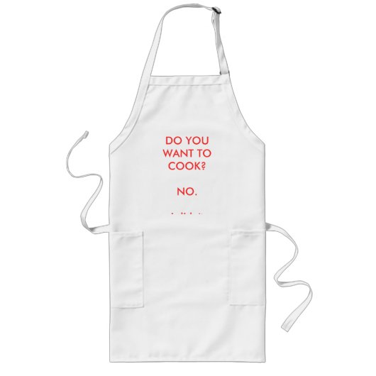 熱を立てることができなかったら台所から出て下さい ロングエプロン (正面)