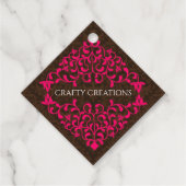 熱エレガントいピンクの渦巻きが盛つるり フェイバータグ (正面)