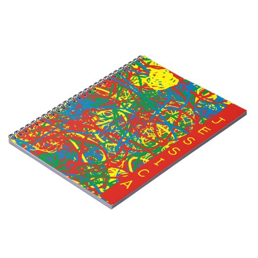 熱カラフルい散り数々の状の紙を呼ぶ ノートブック (左側)