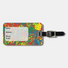 熱カラフルい混乱赤い青い緑の落書き ラゲッジタグ