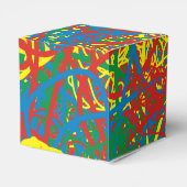 熱カラフルく混ぜ合った赤い緑のアート青 フェイバーボックス (裏面サイド)