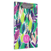 熱カラフル帯林モダン葉モグラム クリップボード (右)