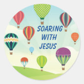 熱カラフル気球キッズパーティーシール ラウンドシール (正面)