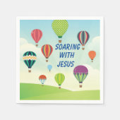 熱カラフル気球キッズパーティーナプキン スタンダードカクテルナプキン (正面)