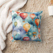 熱カラフル気球パターン クッション (ブランケット)