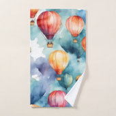 熱カラフル気球パターン バスタオルセット (ハンドタオル)