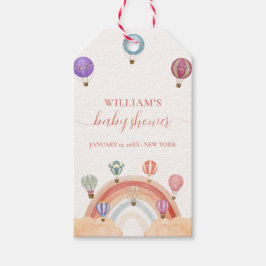 熱カラフル気球レインボーベビーシャワー ギフトタグ