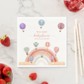 熱カラフル気球レインボーベビーシャワー スタンダードランチョンナプキン (インサイチュ)