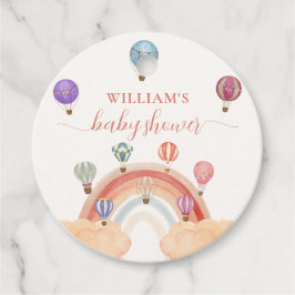 熱カラフル気球レインボーベビーシャワー フェイバータグ