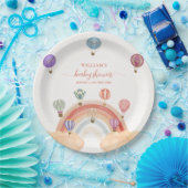 熱カラフル気球レインボーベビーシャワー ペーパープレート (パーティー)