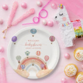 熱カラフル気球レインボーベビーシャワー ペーパープレート (パーティー)