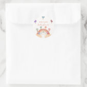 熱カラフル気球レインボーベビーシャワー ラウンドシール (バッグ)