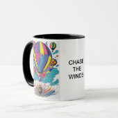 熱カラフル気球勇気付けられるカップ マグカップ (正面左)