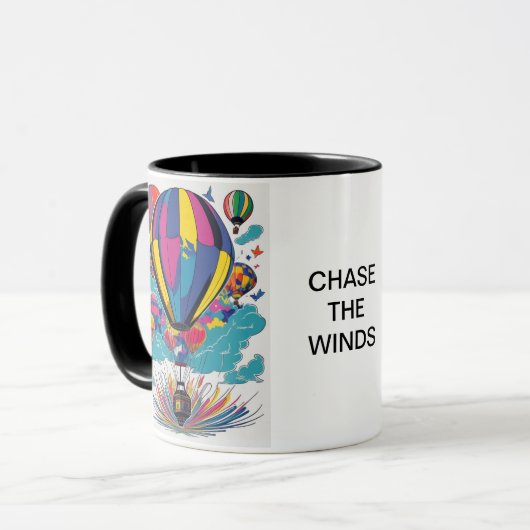 熱カラフル気球勇気付けられるカップ マグカップ (正面左)