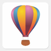 熱カラフル気球 スクエアシール (正面)