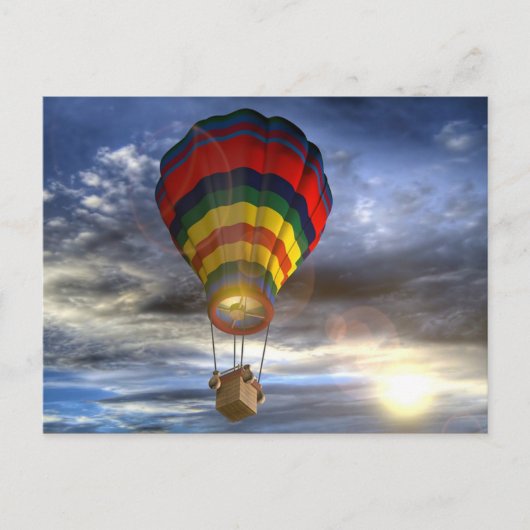 熱カラフル気球 ポストカード (正面)
