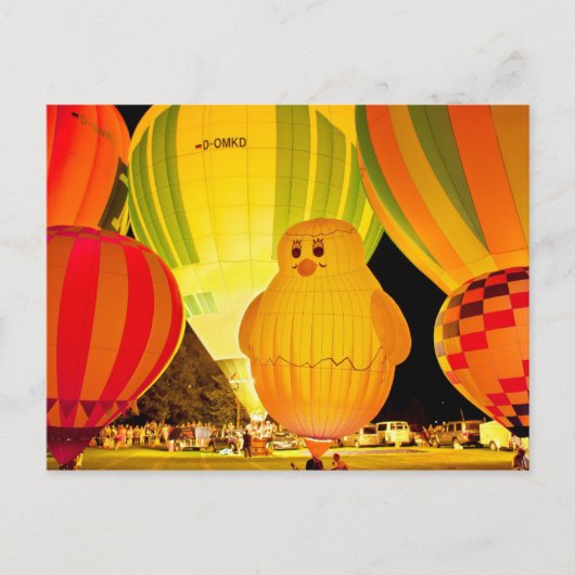熱カラフル気球 ポストカード (正面)