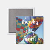熱カラフル気球「空が限界！」 マグネット (正面/裏面)