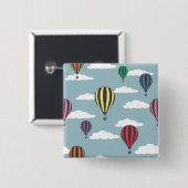 熱カラフル気球 缶バッジ (正面&裏面)