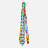 熱カラフル飛んでいる気球 ネクタイ (正面)