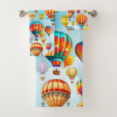 熱カラフル飛んでいる気球 バスタオルセット (インサイチュ)