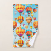 熱カラフル飛んでいる気球 バスタオルセット (ハンドタオル)