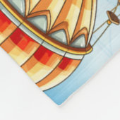 熱カラフル飛んでいる気球 フリースブランケット (角)