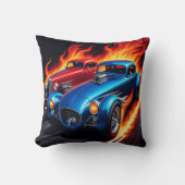 熱クラシックい背景を持つレース用ホットロッド クッション (正面)