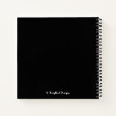 熱スタイリッシュかわいらしピンクバラフラワーブラックトレンディー ノートブック (裏面)