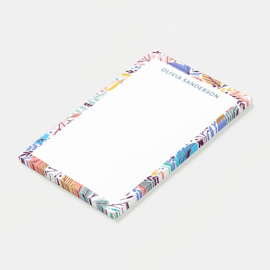 熱スタイリッシュ帯フローラフレーパーソナライズされたム名 ポストイット (アングル)