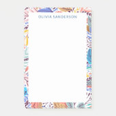 熱スタイリッシュ帯フローラフレーパーソナライズされたム名 ポストイット (正面)