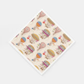 熱ストライプの気球 スタンダードランチョンナプキン (角)