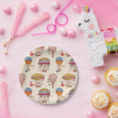 熱ストライプの気球 ペーパープレート (パーティー)