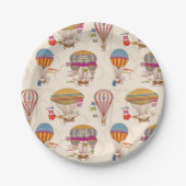 熱ストライプの気球 ペーパープレート (正面)
