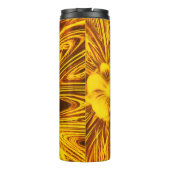 熱タンブラー抽象芸術ライン黄色い花 タンブラー (裏面)