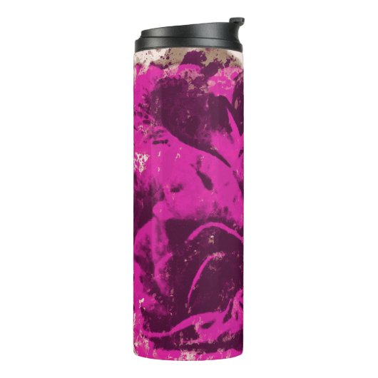 熱タンブラー紫バラ水色 タンブラー (回転左)