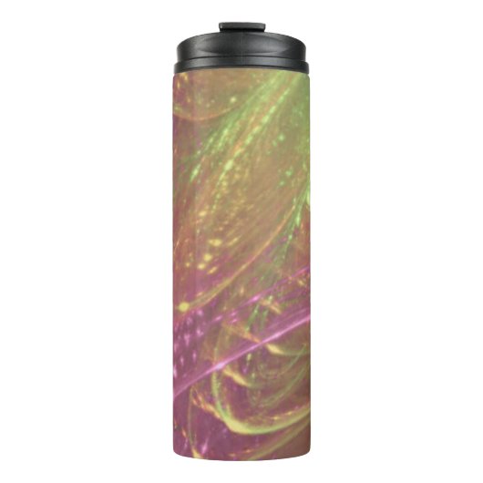 熱タンブラー緑マゼンタ非対称フラクタル タンブラー (正面)
