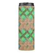 熱タンブラー – 茶色のインターレース正方形 タンブラー (裏面)