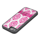 熱パーソナライズされたかわいらしピンクと白のダマスク Case-Mate iPhoneケース (底)