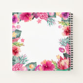 熱パーソナライズされた帯フローラ結婚のゲストブック ノートブック (裏面)