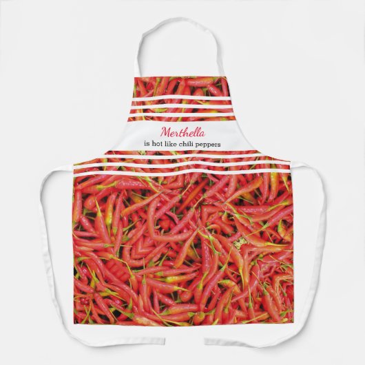 熱パーソナライズされた様唐辛子 エプロン (正面)